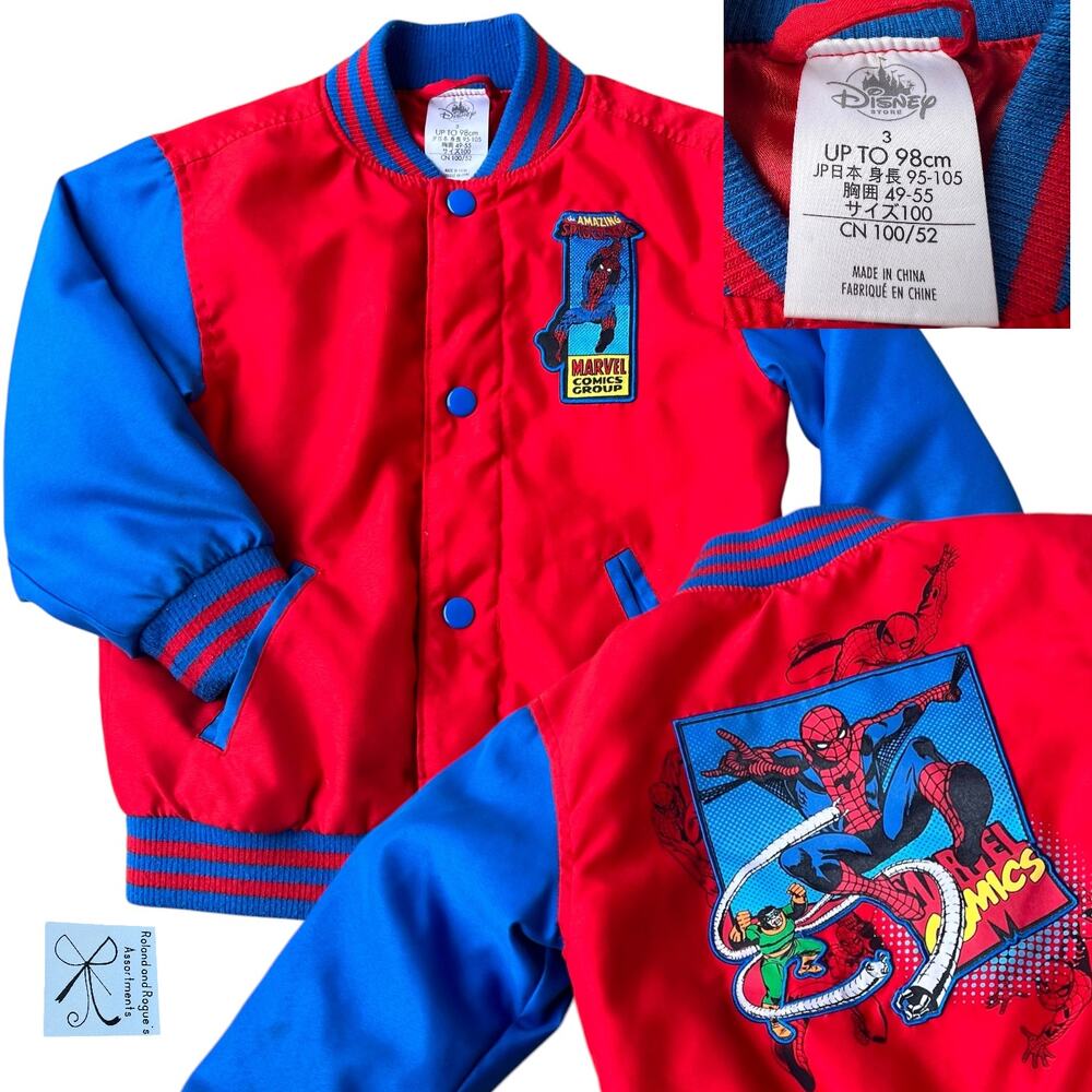 Disney Store Marvel Spider-man Bomber Jacket Kids Sz 3